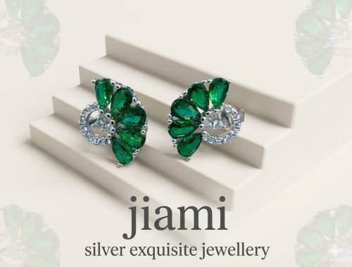 The Emerald Peacock Studs
