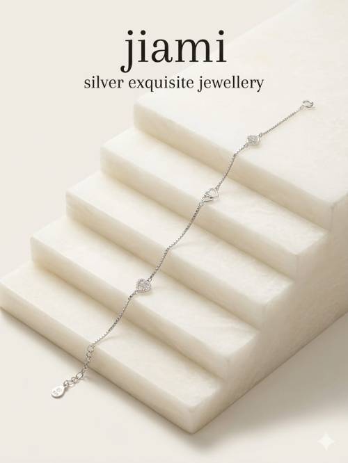 Jiami Infinite Hearts Silver Charm Bracelet