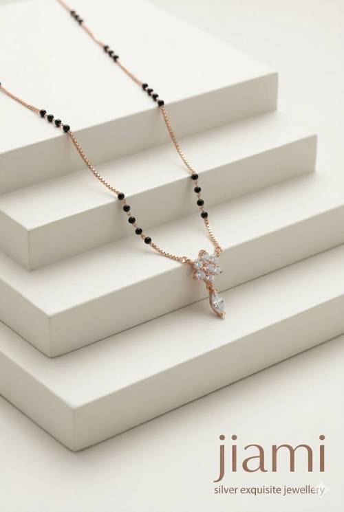 Celestial Floral Drop Rose Gold Mangalsutra