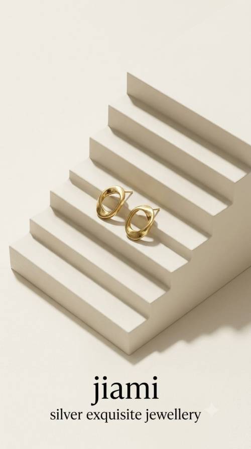 Organic Golden Oval Studs