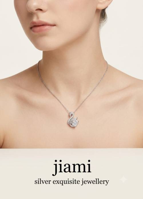 Product Name Ethereal Swan Pave Pendant