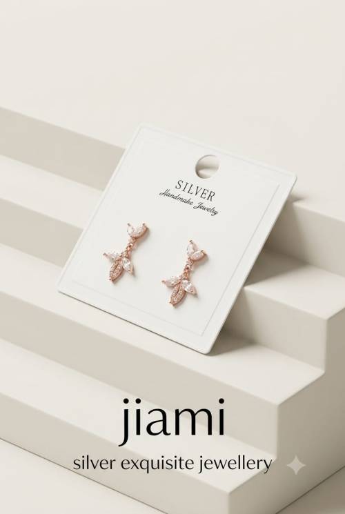 Rose Gold Botanical Leaf Studs