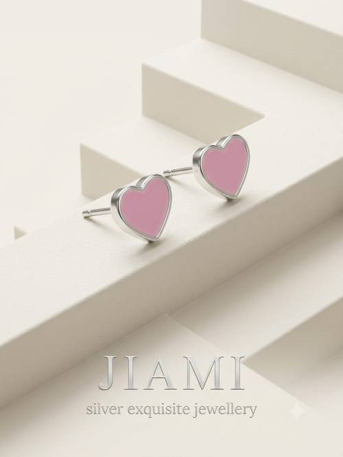 Blush Heart Studs