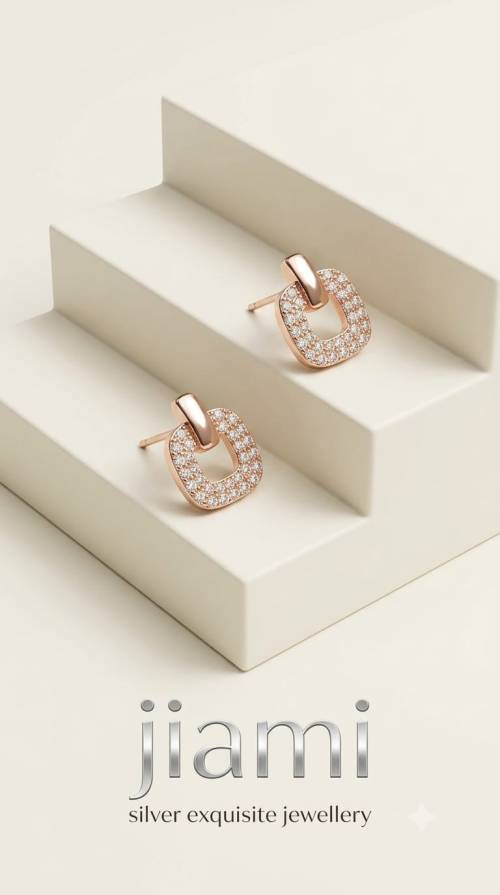 Gilded Square Pav Studs