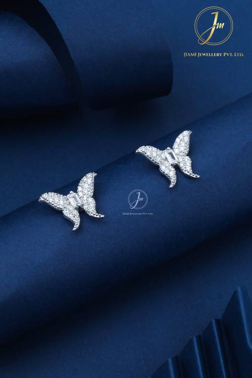 Radiant Butterfly Sterling Silver Stud Earrings